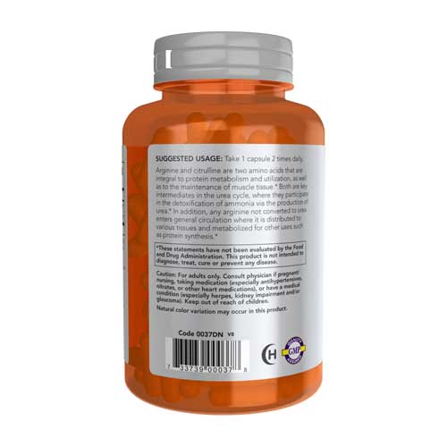 آرژنین و سیترولین ناو 240 عدد Arginine & Citrulline 500 mg NOW