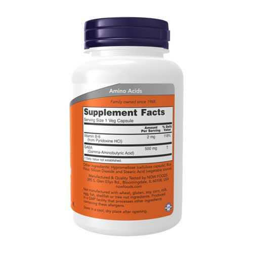 گابا ناو 100 عدد GABA 500 mg Veg NOW