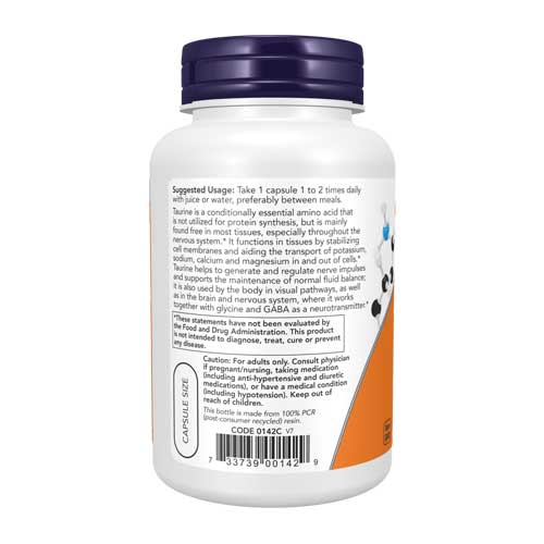 تائورین 1000 ناو 100 عدد Taurine 1000 mg Veg NOW