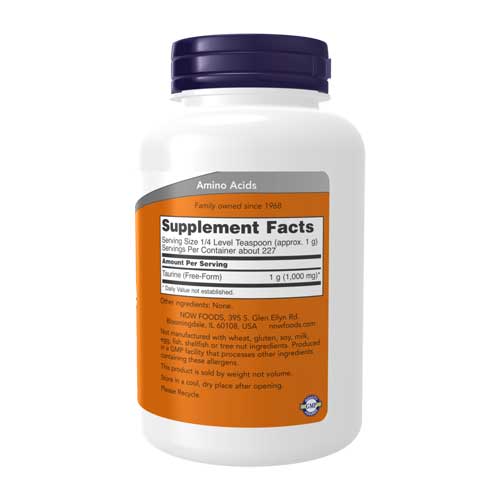 ودر پیور تائورین ناو 227 گرم Taurine Pure Powder NOW